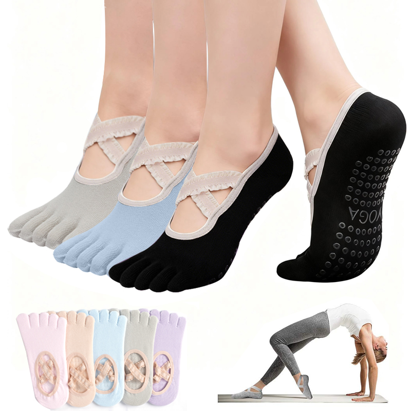 Yoga Mat - Bayanlar Kaymaz Pilates Çorap Kadın Dantel